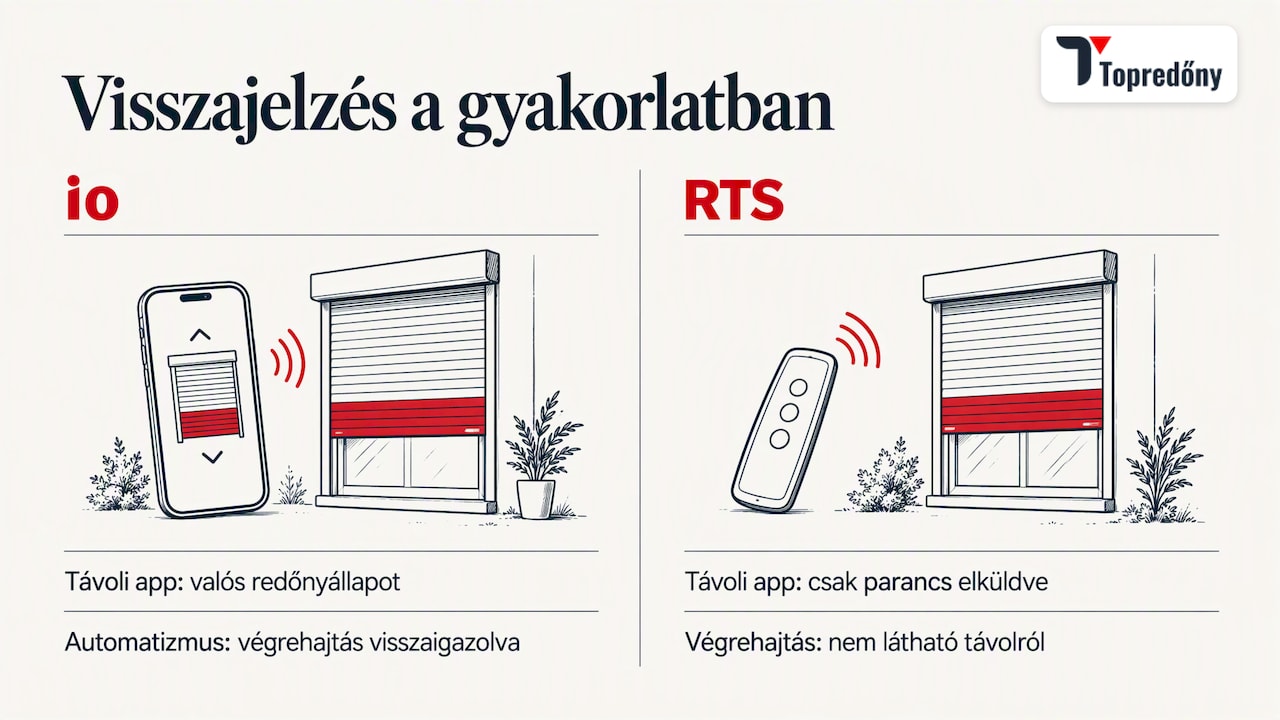 Somfy io és RTS: mi a különbség, és melyiket válassza? 2 Visszajelzés a gyakorlatban: mikor számít igazán? — overview diagram