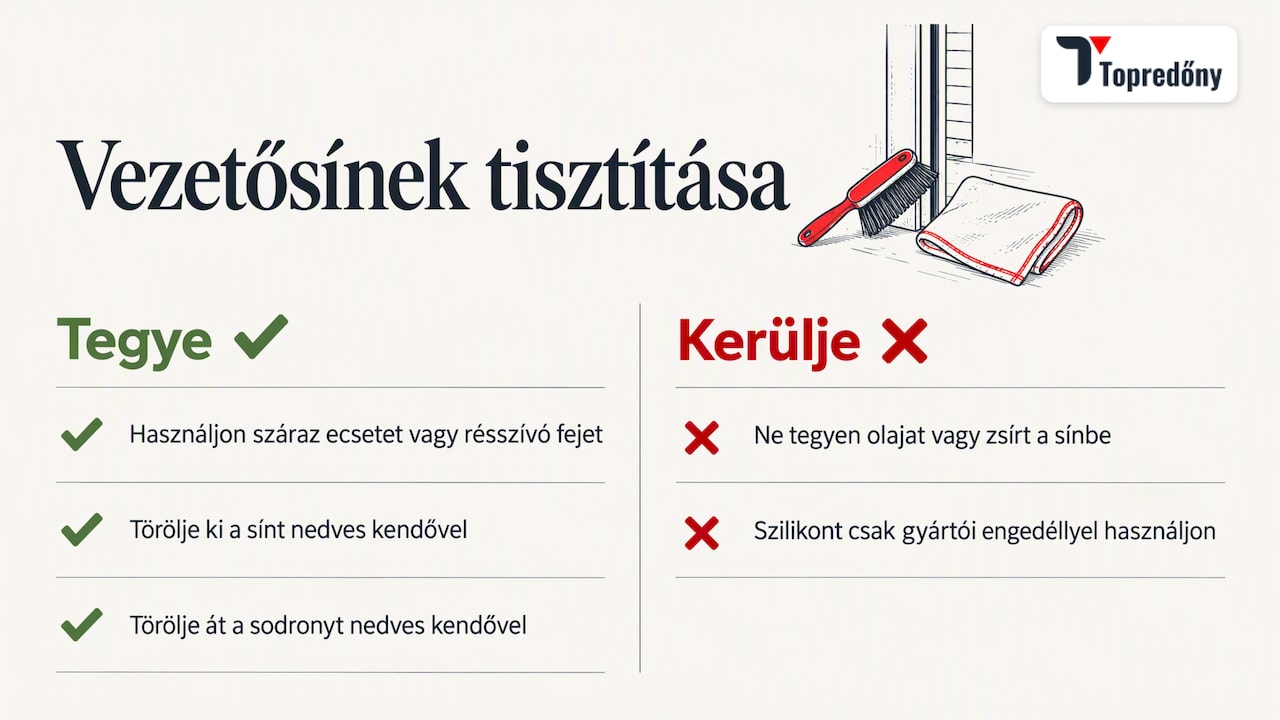 Zsalúzia tisztítása és karbantartása lépésről lépésre 2 Vezetősín és sodrony tisztítási lépései